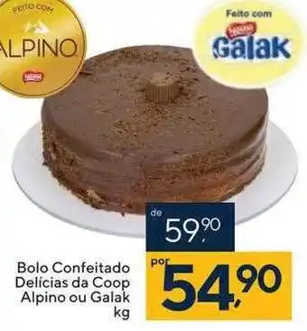 Bolo confeitado delícias da coop alpino ou galak