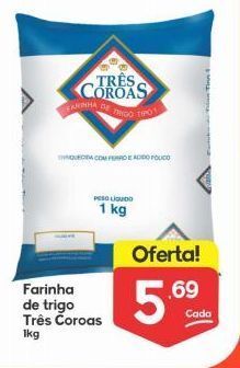 Farinha de trigo três coroas 1kg
