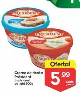 Supermercados Princesa Creme de ricota president 200g oferta