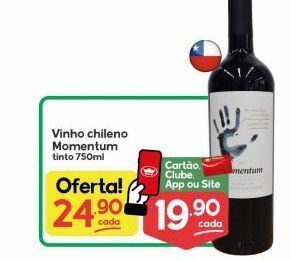 Vinho chileno momentum 750ml