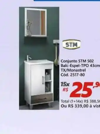 Lojas Becker Conjunto Stm S02 Balc Espel Tpo 43cm oferta