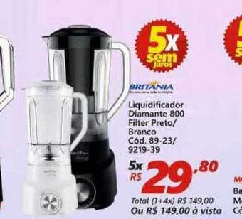 Lojas Becker Liquidificador Diamante 800 Filter Preto Branco oferta