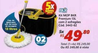 Lojas Becker Kit Mop Bkr Premium 13l Com 2 Esfregões oferta