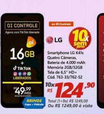 Lojas Becker Smartphone Lg K41s oferta