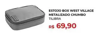 Estojo Box West Village Metalizado Chumbo