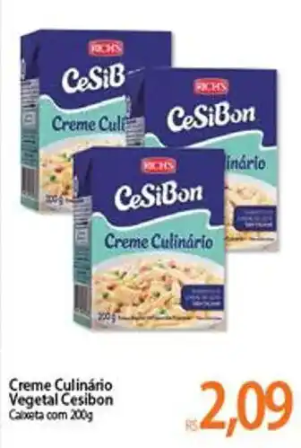 Atacadão Creme Culinario Vegetal Cesibon 200g oferta