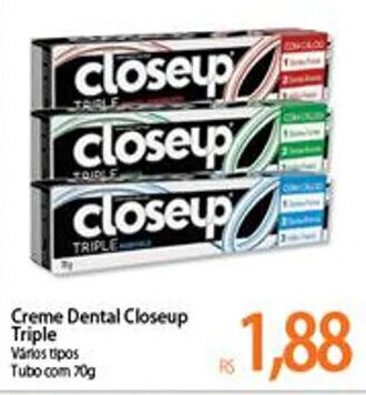 Atacadão Creme Dental CloseUp Triple 70g oferta
