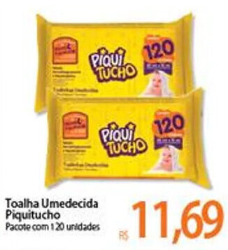 Toalha Umedecida Piquitucho 120 unidades