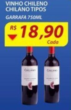 Assaí Atacadista Vinho Chileno Chilano tipos 750ml oferta