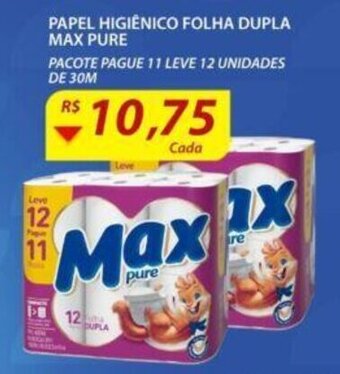 Assaí Atacadista Papel Higiénico Folha Dupla Max Pure 30m oferta