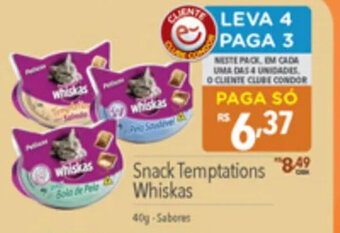 Supermercados Condor Snack Temptations Whiskas 40g oferta