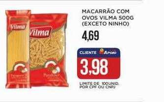Apoio Mineiro Macarrão com ovos vilma oferta