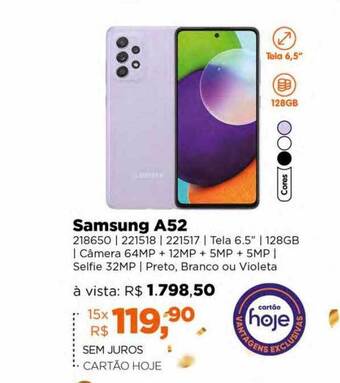 Lojas TaQi Samsung a52 oferta