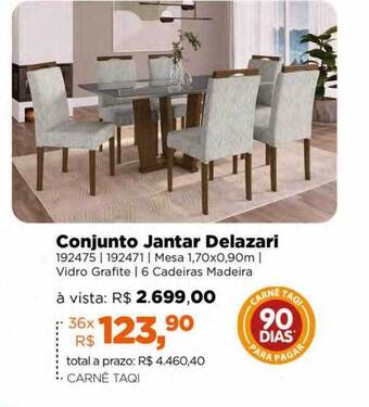Lojas TaQi Conjunto jantar delazari oferta