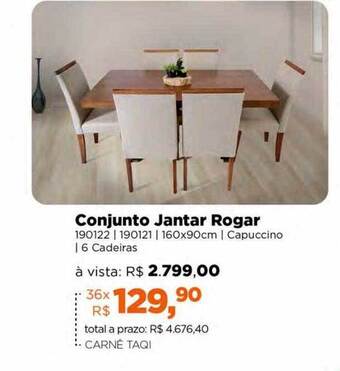 Lojas TaQi Conjunto jantar rogar oferta