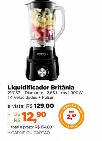 Lojas TaQi Liquidificador britânia oferta