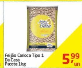 Tenda Atacado Feijão carioca tipo 1 da casa 1kg oferta