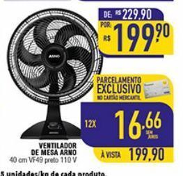 Mercantil Rodrigues Ventilador de mesa arno oferta