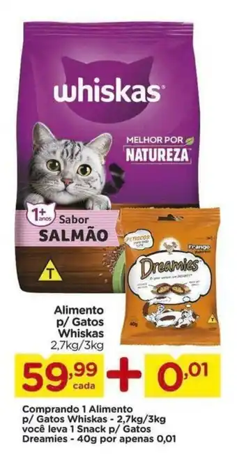 Alimento p/ Gatos Whiskas 2.7kg/3kg