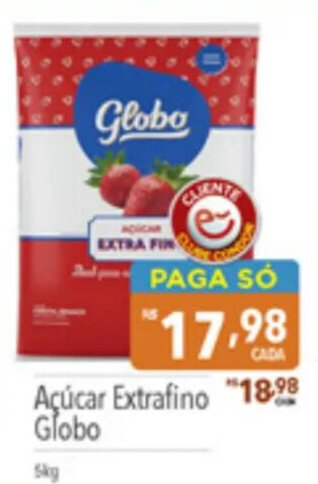 Acucar Extrafino Globo 5kg