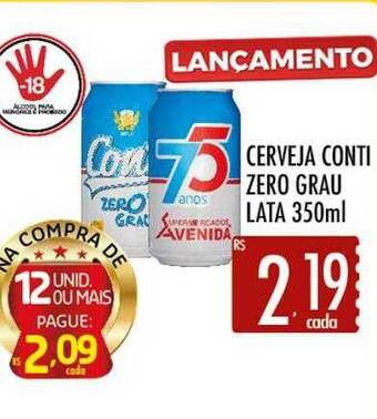 Supermercados Avenida Cerveja conti zero grau oferta