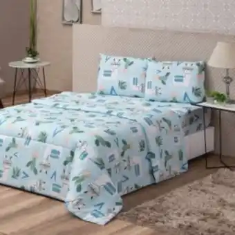 Vest Casa Kit edredom casal col. vidaecor 3 peças lhama pride blue vestcasa oferta