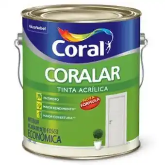 Tinta acrílica coralar 3,6l branca coral
