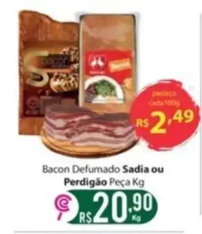 Comercial Esperança Bacon Defumado Sadia ou Perdigao peca 1kg oferta