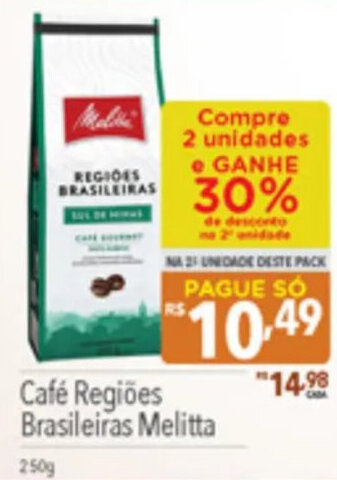 Supermercados Condor Cafe Regioes Brasileiras Melitta 250g oferta