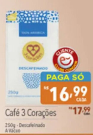 Supermercados Condor Cafe 3 Coracoes 250g oferta