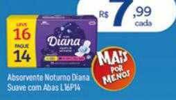 Absorvente noturno diana suave com abas