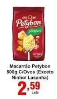Rossi Supermercado Macarrao Petybon 500g c/ovos oferta