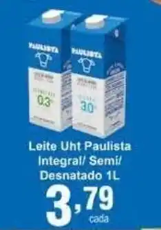 Leite Uht Paulista Integral/ Semi/ Desnatado 1L
