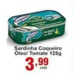 Rossi Supermercado Sardinha Coqueiro Oleo ou Tomate 125g oferta