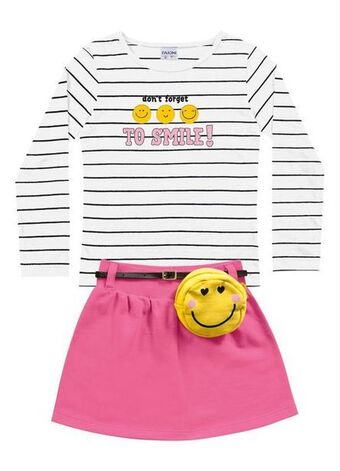 Posthaus Fakini kids - conjunto blusa e short-saia branco oferta