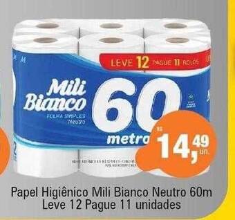Supermercados Alvorada Papel higiênico mili bianco neutro oferta