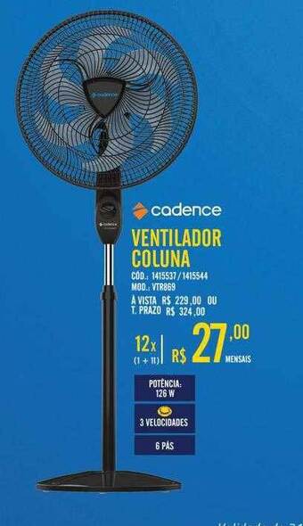 Zema Cadence ventilador coluna oferta