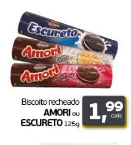 Cometa Supermercados Biscoito Recheado Amori ou escureto 125g oferta