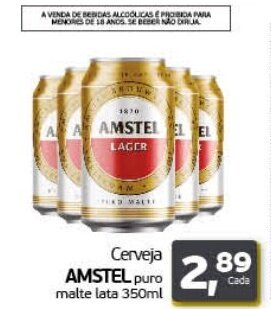 Cometa Supermercados Cerveja Amstel Puro Malte Lata 350ml oferta