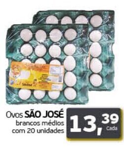 Cometa Supermercados Ovos Sao Jose brancos 20 unidades oferta