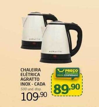 Chaleira elétrica agratto inox