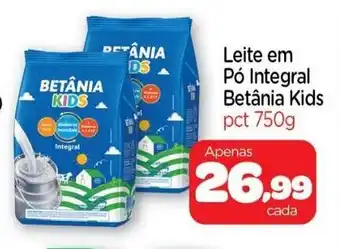 Nordestão Leite em po Integral Betania Kids 750g oferta