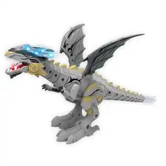 Jurassic fun metal dragon cinza com luz e som multikids - br1673