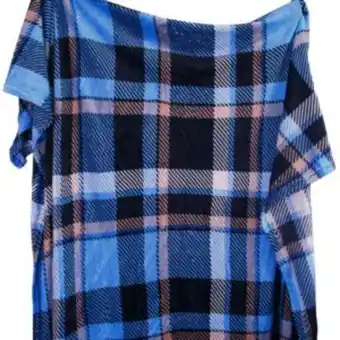 Vest Casa Cobertor manta casal microfibra flannel blue chess vestcasa oferta