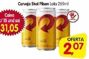 Cercadão Cerveja Skol Pilsen lata 269ml oferta