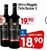 Cercadão Vinho Pergola Tinto Suave 1L oferta