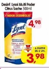 Cercadão Desinf. Lysol Multi Poder Citrus Sache 500ml oferta