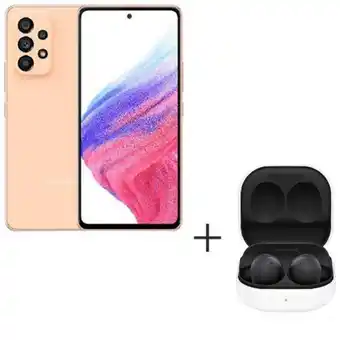Samsung galaxy a53 rosé, tela 6,5", 5g, 128gb e câmera quádrupla - sm-a536ezogzto + galaxy buds2 preto - sm-r177nz