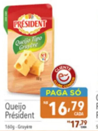 Supermercados Condor Queijo President 160g oferta