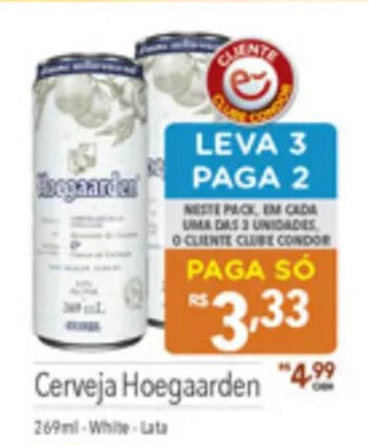 Supermercados Condor Cerveja Hoegaarden 269ml oferta